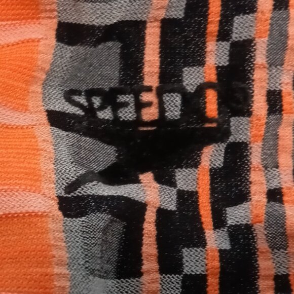 VINTAGE 1" SIDES ORANGE TEXTURED SPEEDO SWIM BRIEF, SIZE 30" (Pre-Owned) - Picture 4 of 8